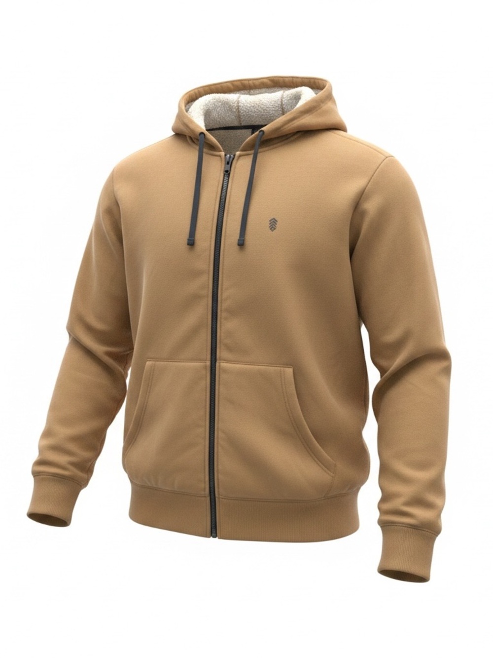 Free Country Men’s Mustard Yellow Sherpa Lined Full Zip Hoodie Jacket Size M
